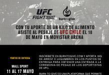 Fans podrán asistir al pesaje de UFC Chile con el simple aporte de un kilo de alimento