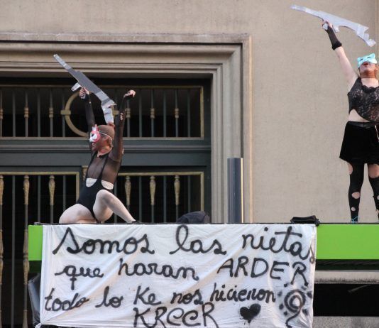 Fotoreportaje: Rostros y carteles de la Marcha Feminista del Día de la Mujer 2019 en Santiago de Chile
