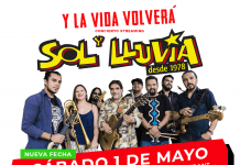 Se reagenda fecha de show streaming de Sol y Lluvia