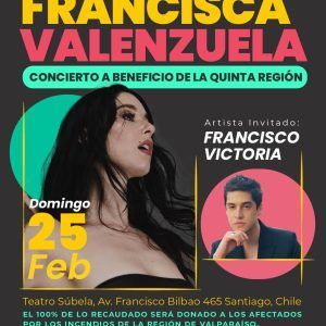 Francisca Valenzuela en concierto a beneficio para la Quinta Región