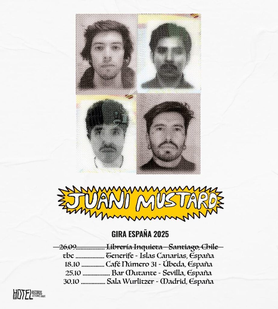 Afiche de gira por Europa de Juani Mustard.