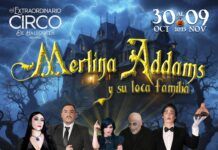 Merlina Addams y su loca familia llegan a Extraordinario Circo en este Halloween